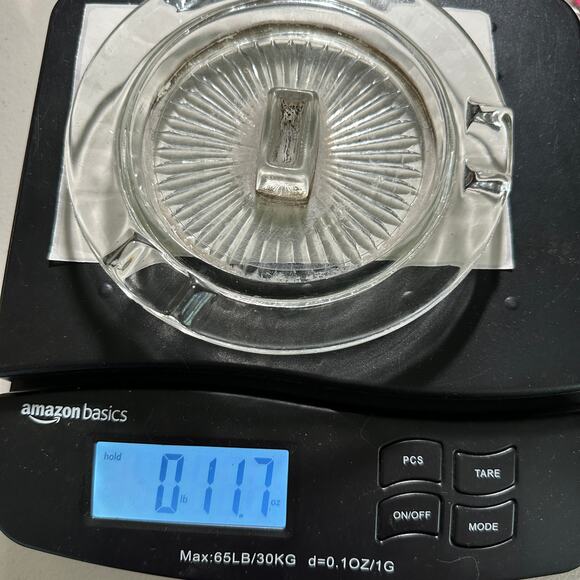 Vintage Clear Glass Ashtray Sunburst Pattern Mid Century 5.75" Round - Picture 6 of 6